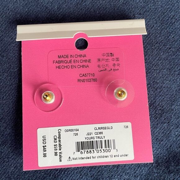 🆕 Kate spade New York Yours Truly Pave Heart Studs - Picture 4 of 4